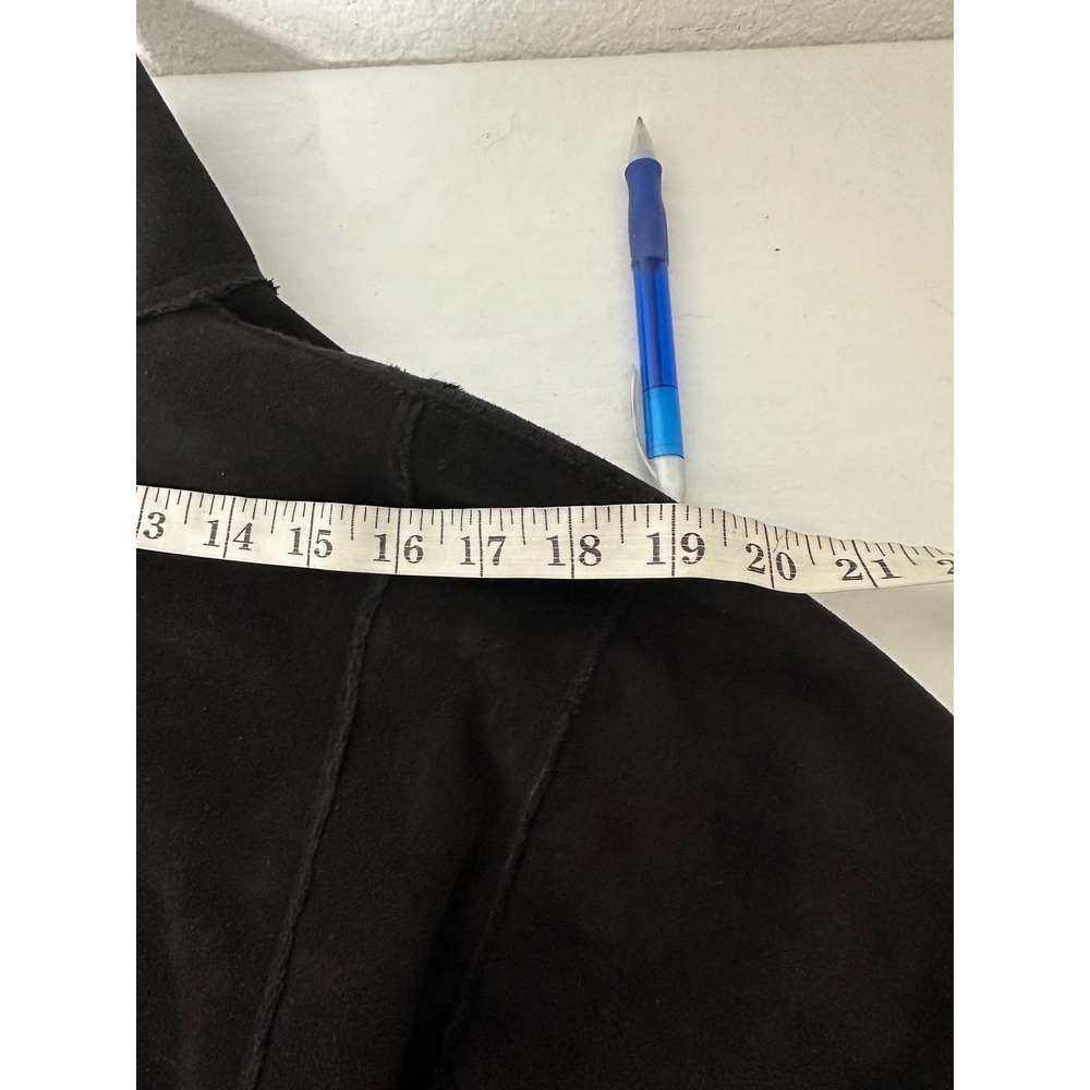 Calispia Womens XL Black Faux Suede Faux Fur Lined Button Front Jacket Coat - Picture 10 of 10